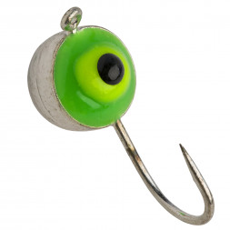 Полусфера с ушком d 6,0 мм вес 1,85 гр серебро зеленый фосфорный глаз 10 шт