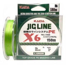 Плетенка KAIDA14 JIG LINE x6 PE зеленая 150м  0,14мм  18LB