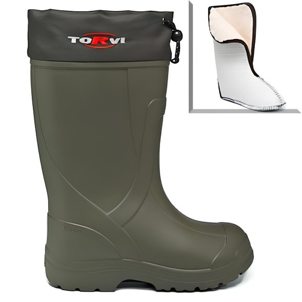 Сапоги зимние Torvi ЭВА -45°C с многослойным сменным вкладышем олива р.46